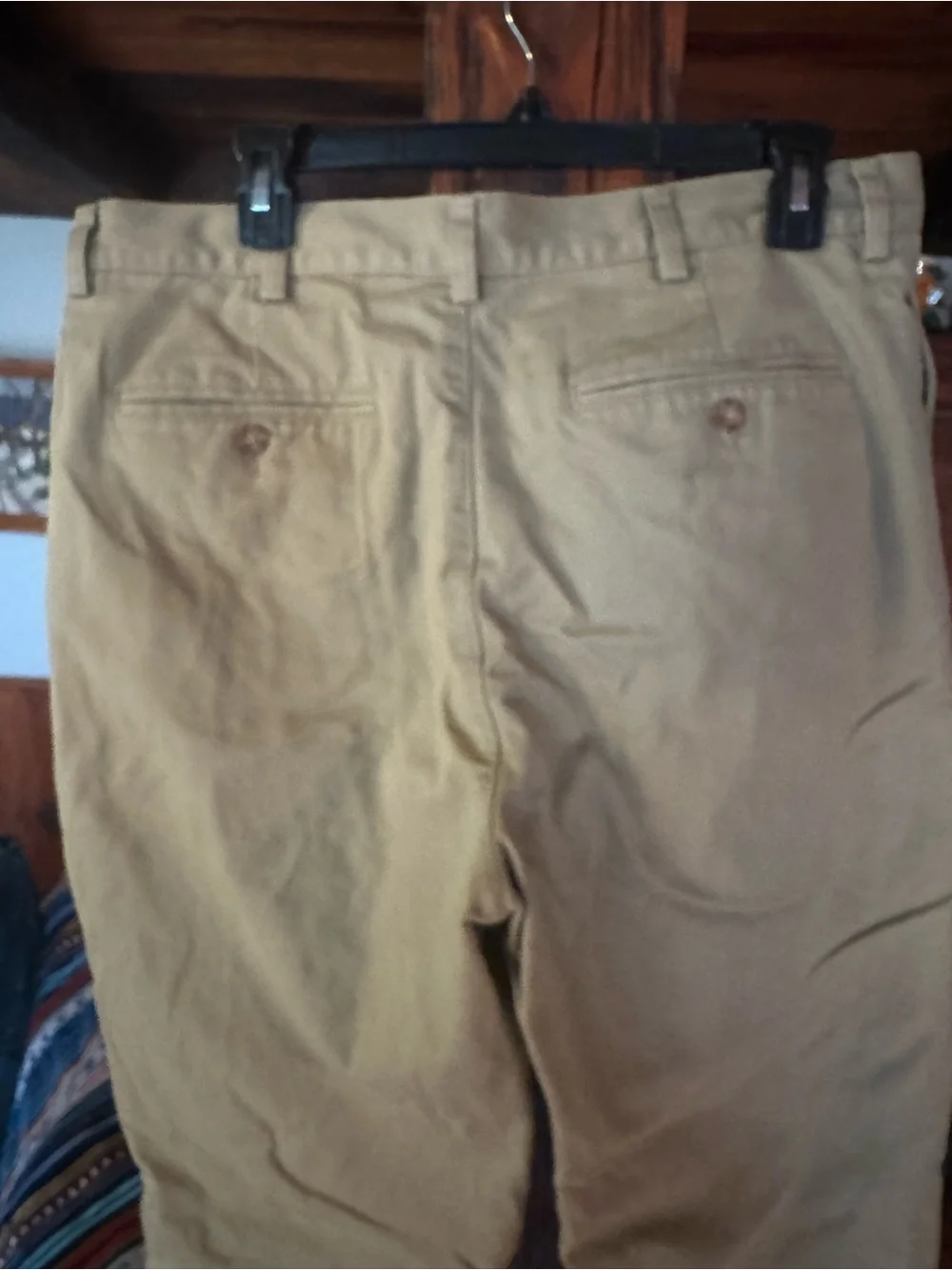 L.L. Bean Men's Tan Chino Pants flannel lined waist 34 length 34
